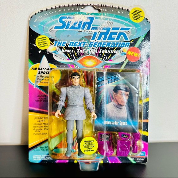 Star Trek The Next Generation AMBASSADOR SPOCK 1993 Playmates Figure w/ Card NEW - Picture 2 of 7